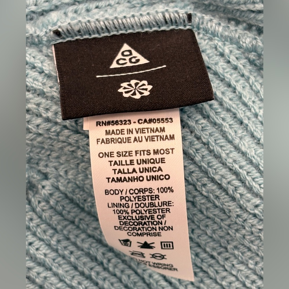 Nike ACG Terra Trail Youth Kids Beanie HJ4409-464 Denim Turquoise - Picture 4 of 6